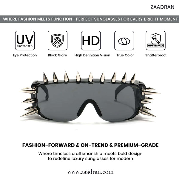 Rave Studs | Black Wrap-Around Studs Sunglass