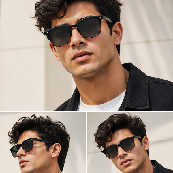 Gator I Black Brown Wayfarer Sunglass