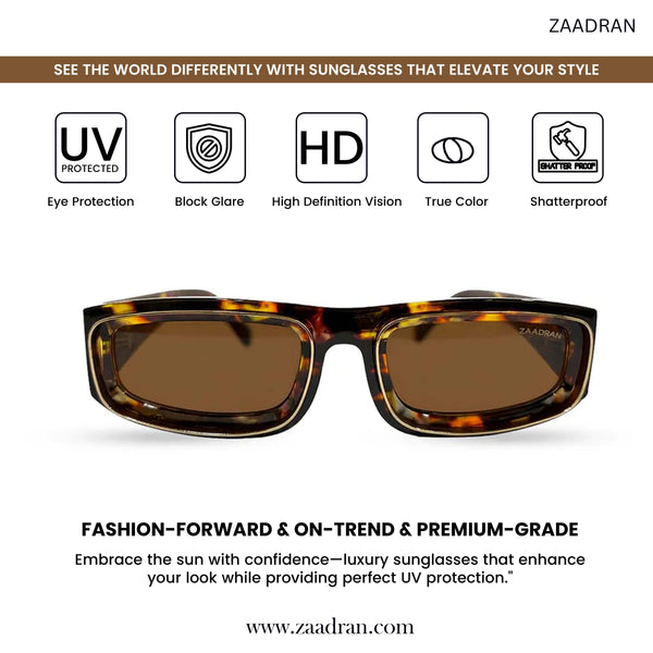 Sudan | Panther Golden Rectangle Sunglass