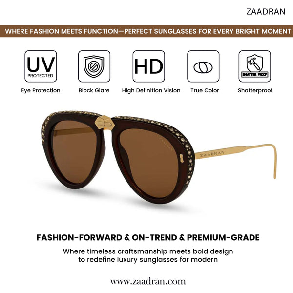 Toronto | Golden Brown Foldable Aviator Sunglass