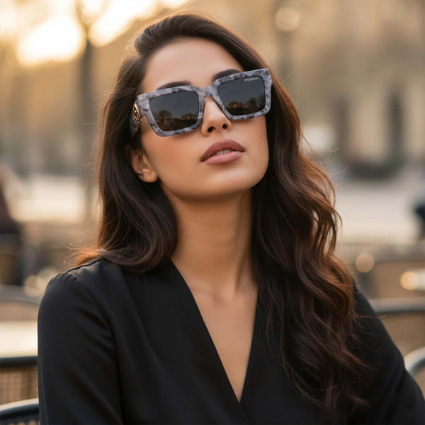 Imperio Royale | Marble Black Wayfarer Sunglass