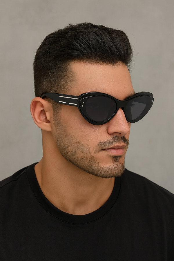 Curv | Black Silver Cateye Sunglass