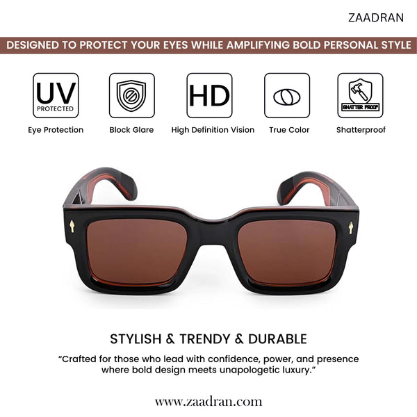 Almaty | Brown Wayfarer Sunglass - (ZAADWFAMBR0010)