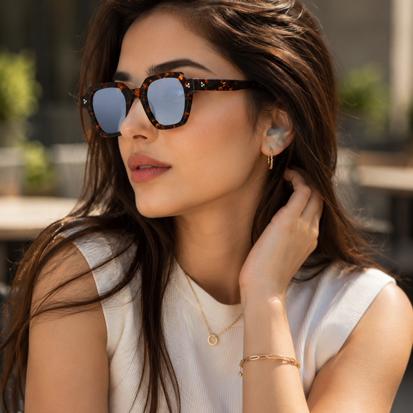 Athens Light Blue Leopard Sunglass