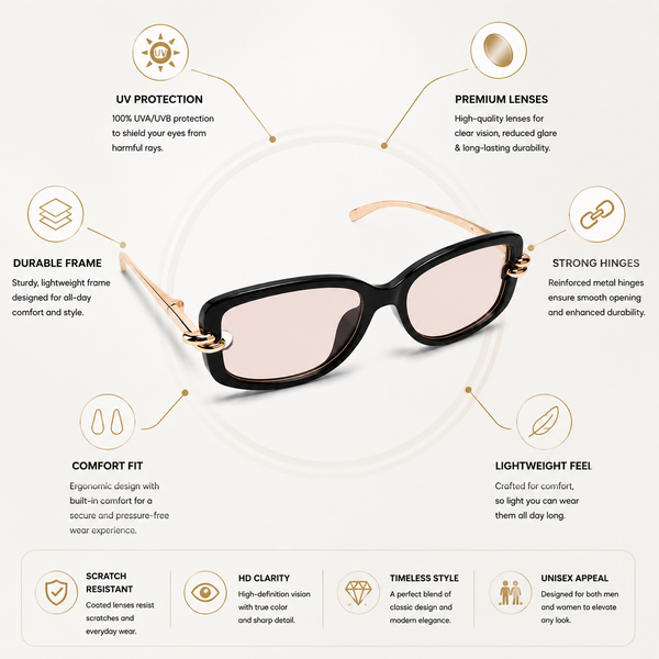 Royal Knot Gold Peach Sunglass