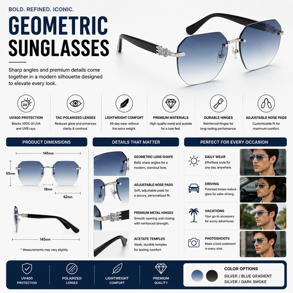 Dominica Ocean Blue Silver Sunglass