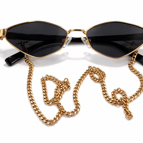 Italy | Black Golden Chain Aviator Sunglass
