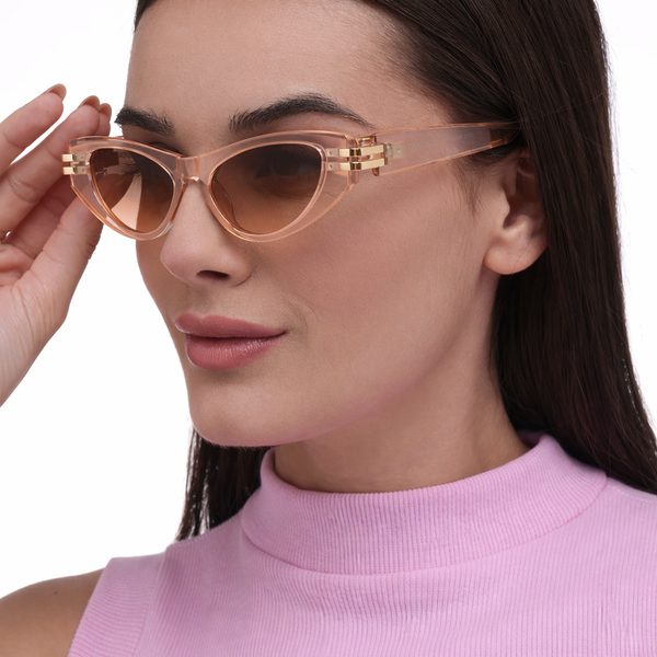 Diva | Rose Gold Transparent Cateye Sunglass