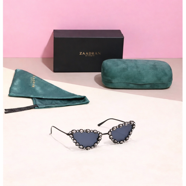 Diamond Kitty | Black Fancy Cateye Sunglass