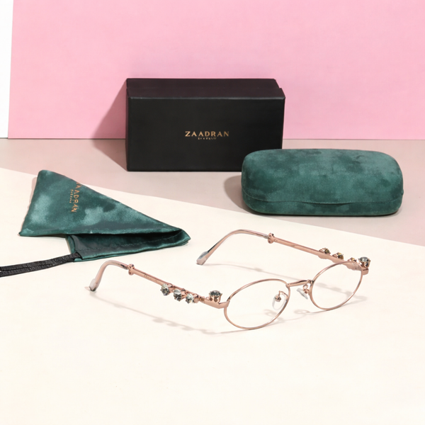 Four Diamond Lady | Rose Gold Oval Transparent Sunglass