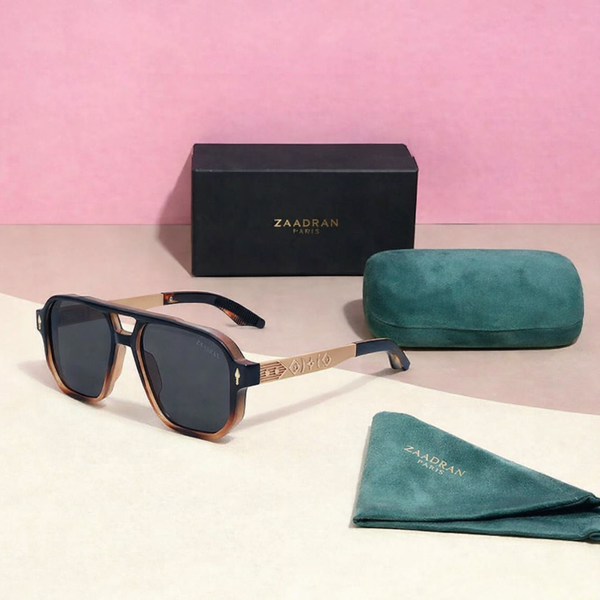 Europe | Golden Black Brown Aviator Sunglass