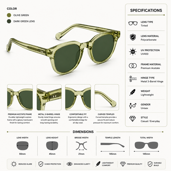 Potter Green Round Sunglass