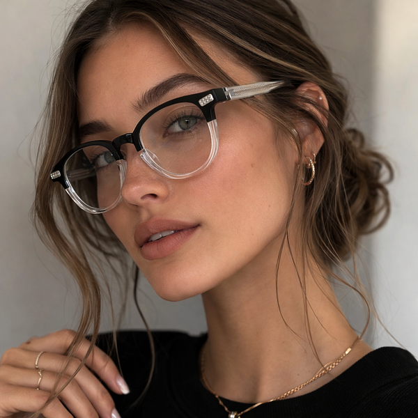 Oxford Classic | Black White Transparent Round Sunglass