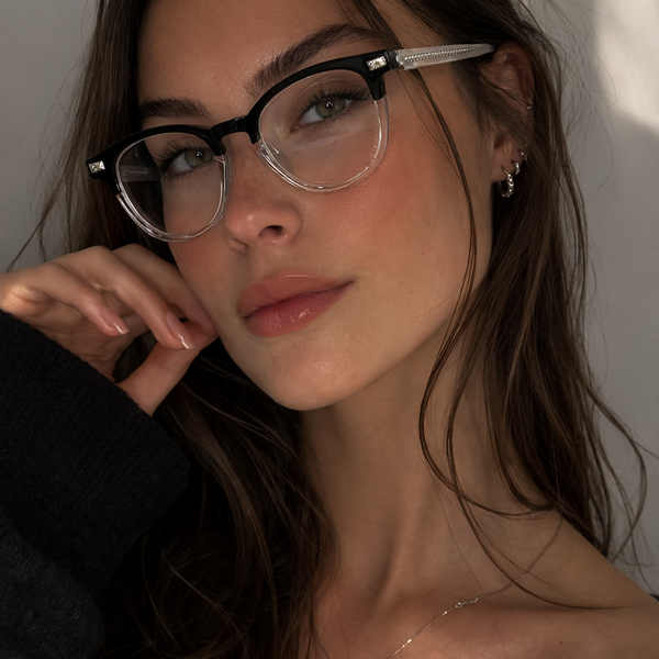 Oxford Classic | Black White Transparent Round Sunglass