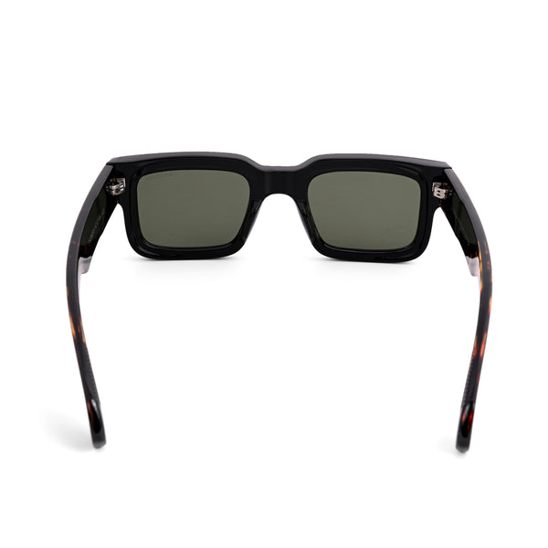 Almaty | Black Green Wayfarer Sunglass - (ZAADWFAMBLKGN0014)