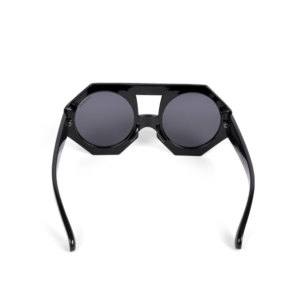 Forest Flair | Black Round Sunglass