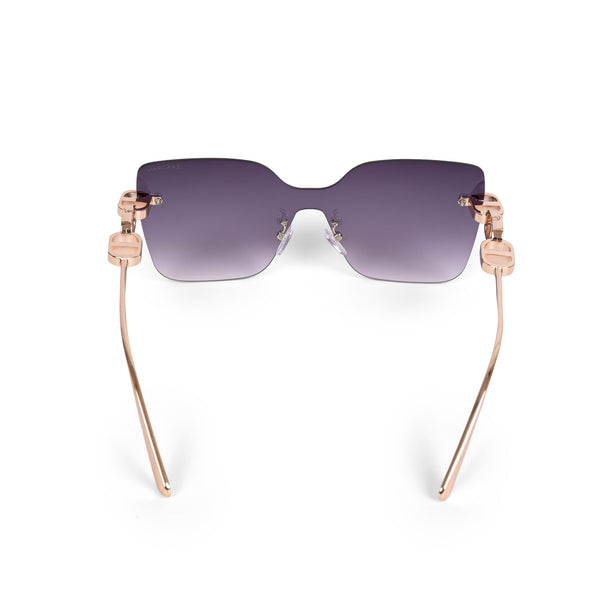 Mexico | Golden Black Rimless Oversize Sunglass