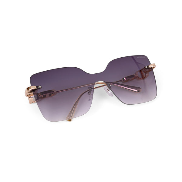 Mexico | Golden Black Rimless Oversize Sunglass