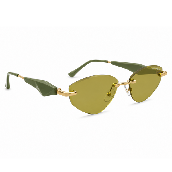 Eclipse Oval Green Rimless Sunglass