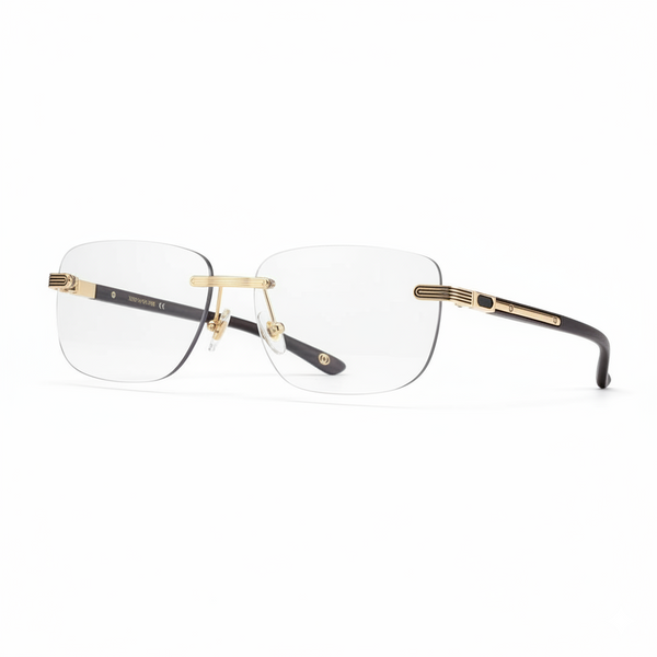 Élite Rimless Gold Rectangles Eyeglass