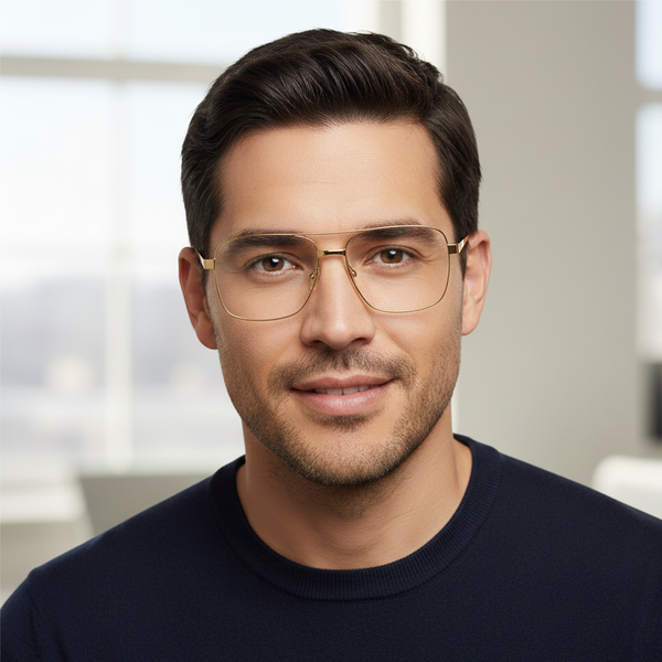 Golden Transparent Oversize Wayfarer Eyewear | Pinellii Edition