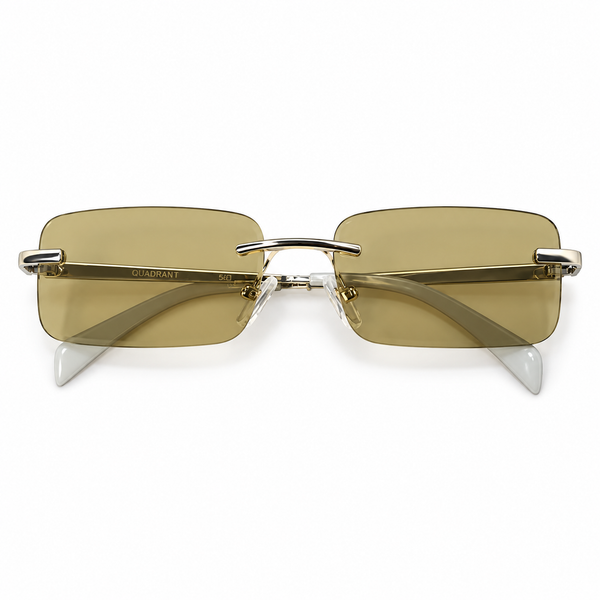 Richmond | Silver Green Rimless Rectangle Sunglass