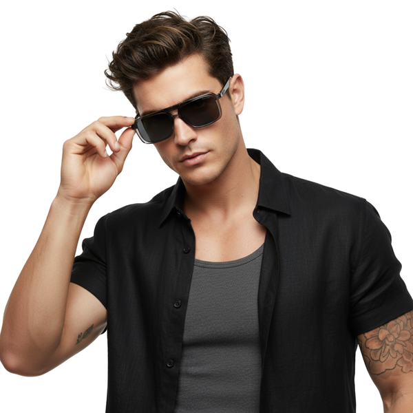 Zambia | Grey Black Aviator Sunglass