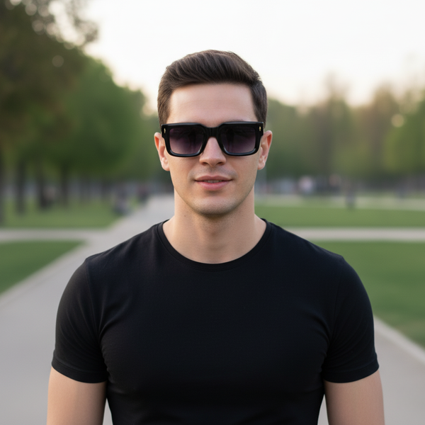 Almaty | Black Wayfarer Sunglass - (ZAADWFAMBLK0011)