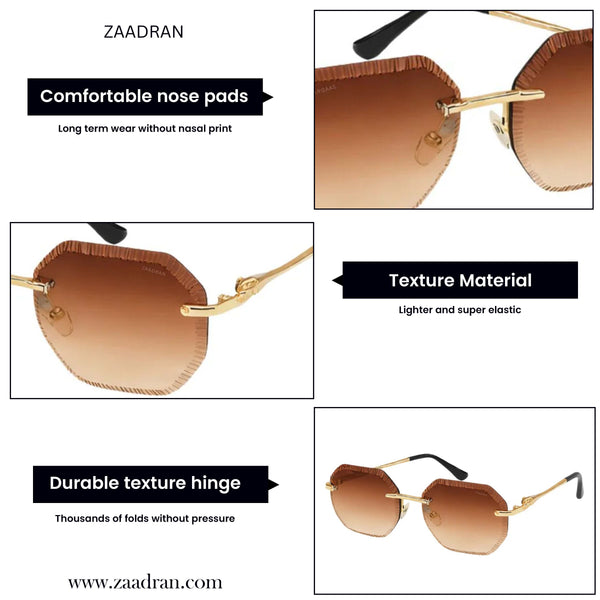 Millionaire | Brown Rimless Wayfarer Sunglass