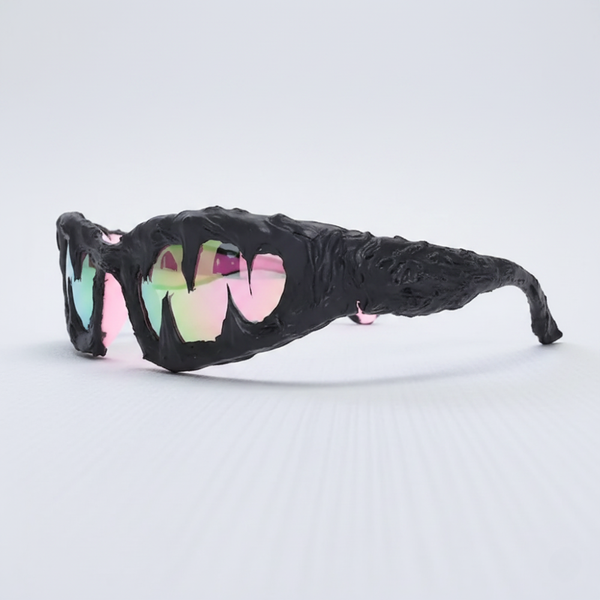 Sculpted Blackwave Iridescent Sunglass