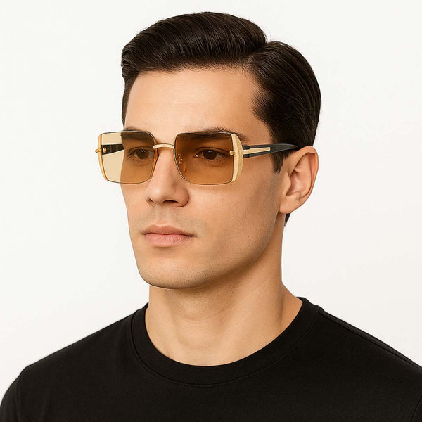 Chicago | Golden Peach Oversize Rectangle Sunglass