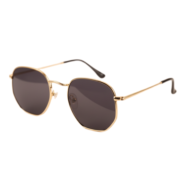 Chile| Brown Hexa Gold Oversize Sunglass