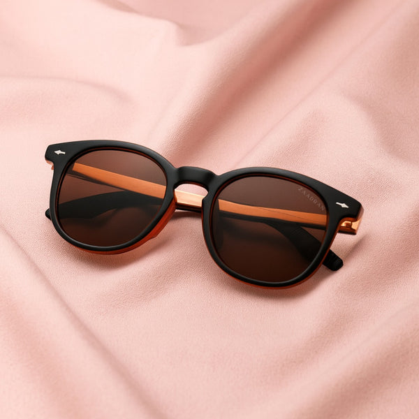 Georgia | Brown Oversized Round Sunglass