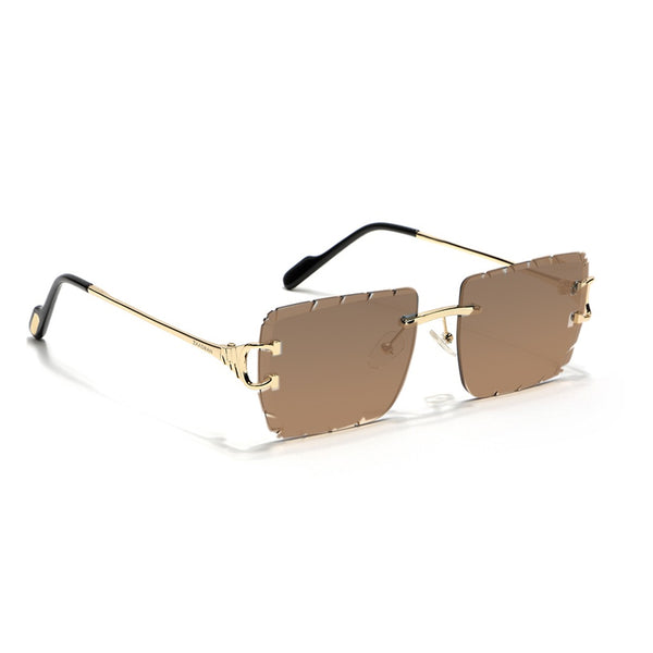 Alberta | Brown Rimless Square Sunglass