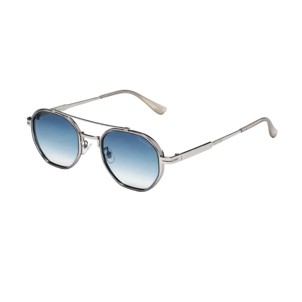 Jamaica | Silver Blue Transparent Wayfarer Sunglass