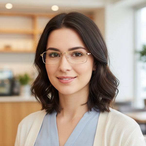 Golden Transparent Rectangle Eyewear | Pinelli Edition Opticals