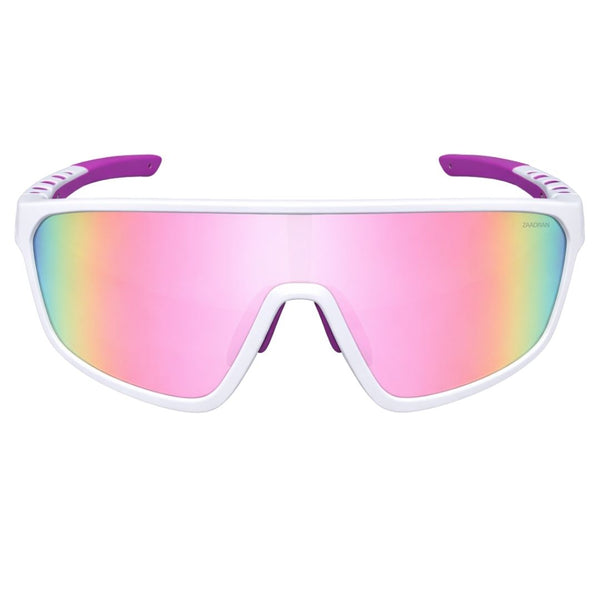 Hyper-Curve | White Pink Wrap Around Sports Sunglass