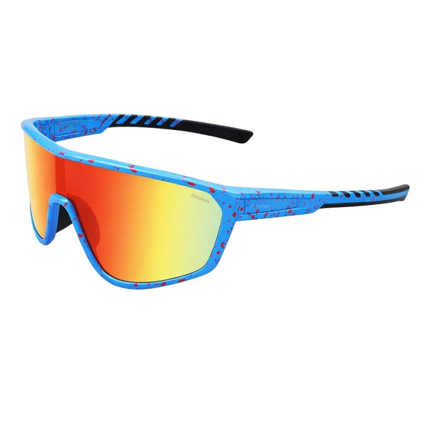 Hyper-Curve | Blue Red Wraparound Sports Sunglass