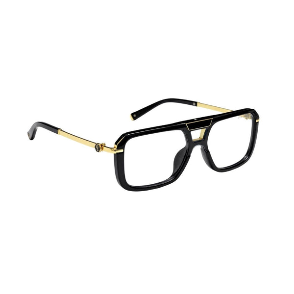 Zambia | Golden Black Transparent Aviator Sunglass
