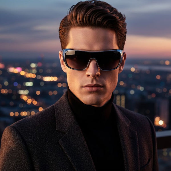 Persian | Black Silver Sport Aviator Sunglass