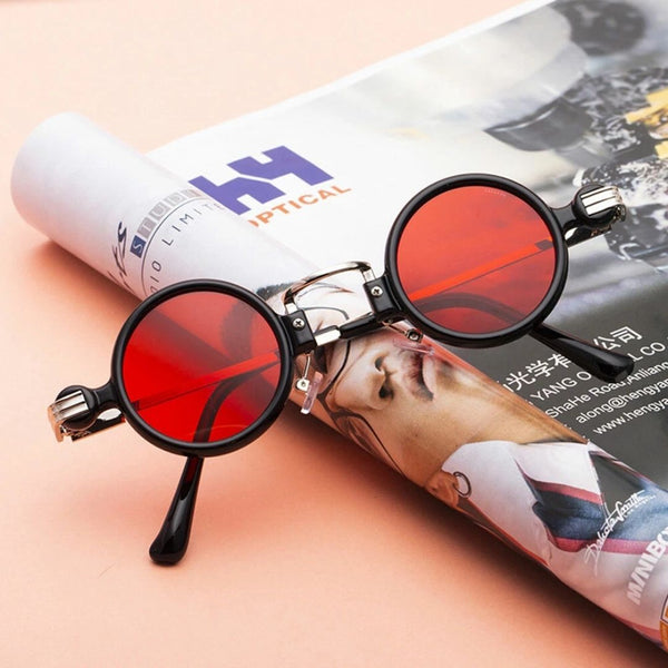 Tunisia | Black Red Round Sunglass
