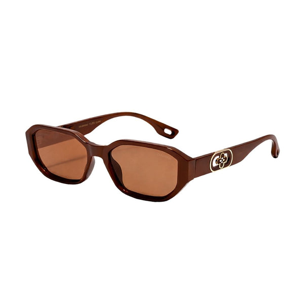 Bangkok | Dark Brown Round Rectangle Sunglass