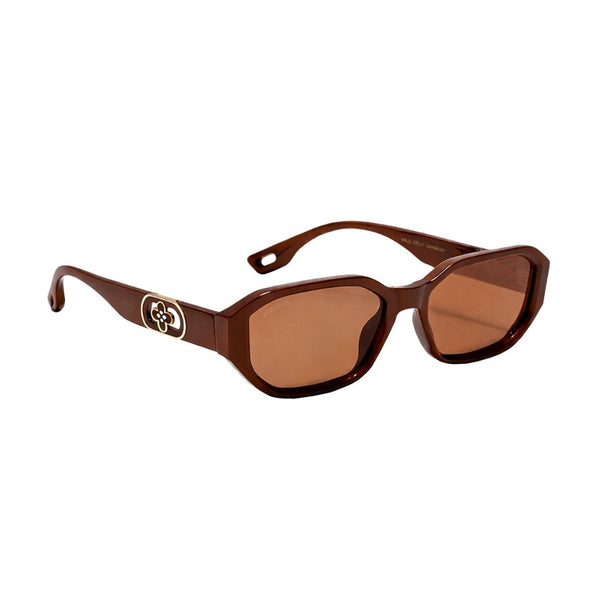 Bangkok | Dark Brown Round Rectangle Sunglass