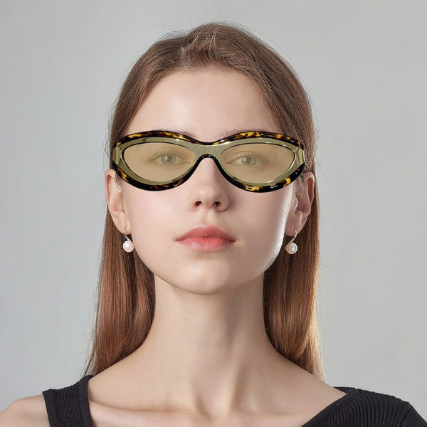 Cannes | Leopard Golden Cateye Sunglass