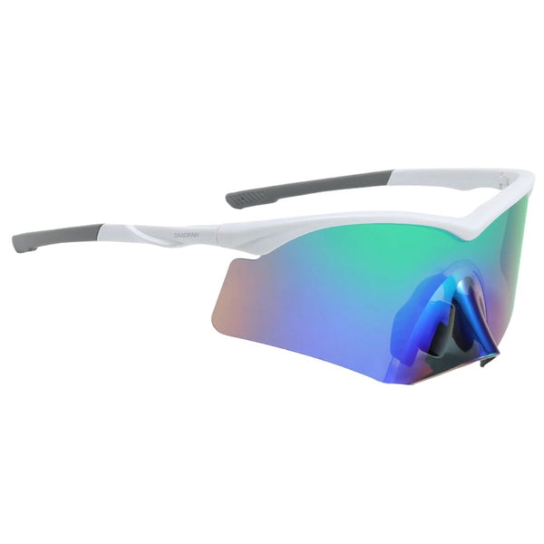 Apex Rider | White Grey Rainbow Wraparound Shield Sports Sunglasses