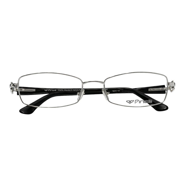Black Silver Diamond Transparent Rimless Rectangle Eyewear | Pinelli Edition