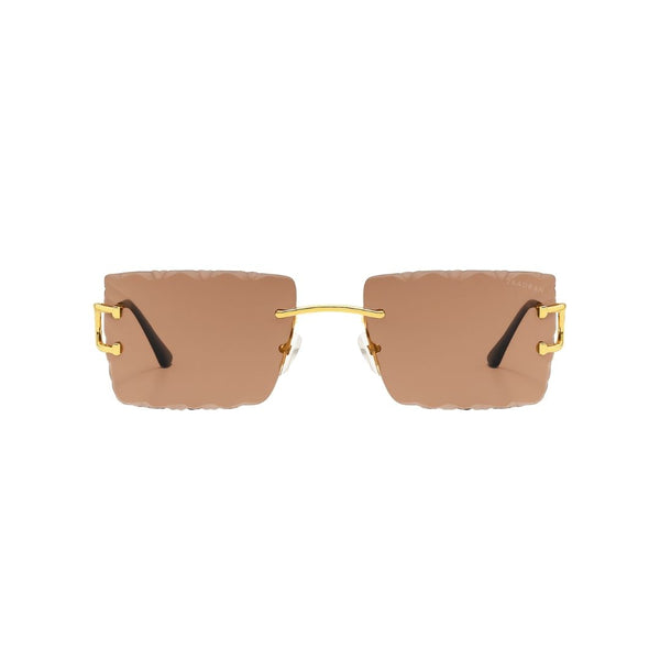 Alberta Diamond Cut | Peach Rimeless Sunglass - (ZAADRLABDCPCH0008)