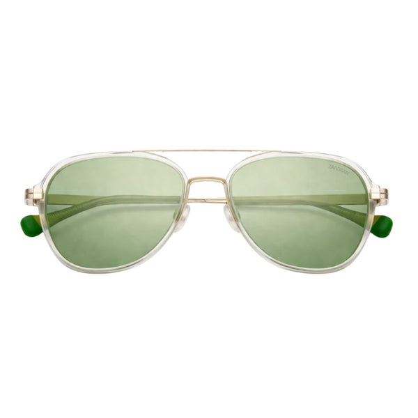 Aruba | White Green Aviator Sunglass
