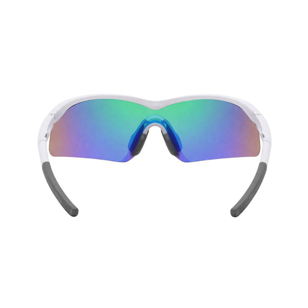 Apex Rider | White Grey Rainbow Wraparound Shield Sports Sunglasses