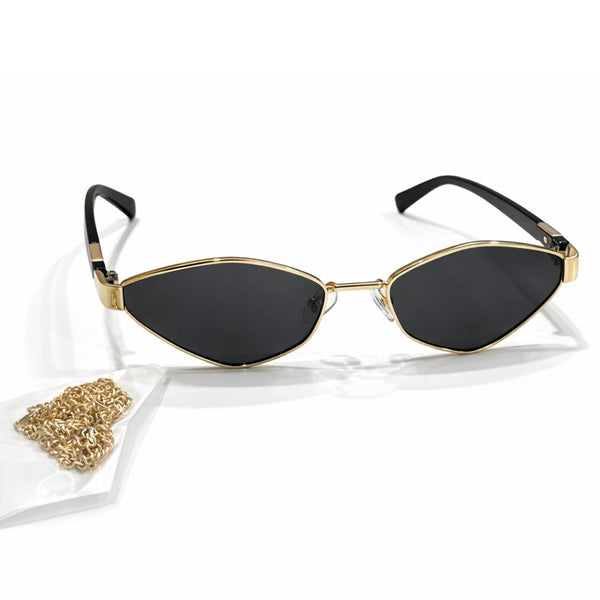 Italy | Black Golden Chain Aviator Sunglass